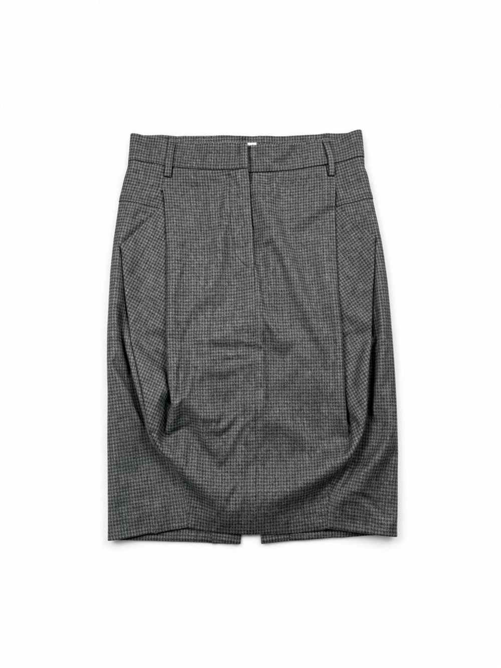 Brunello Cucinelli Gray Houndstooth Pencil Skirt